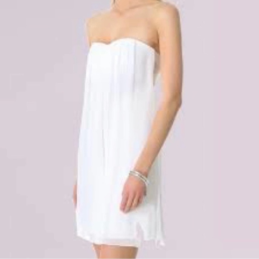 Alice + Olivia air white strapless mini dress